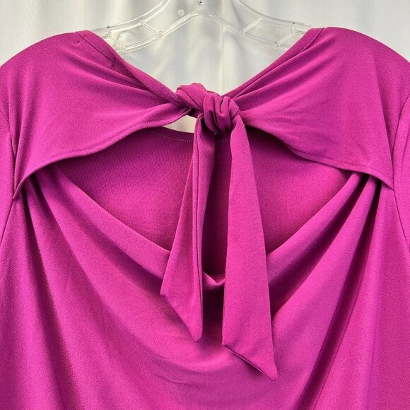 Halogen Womens Passion Short Sleeve Round Neck Tie Back Blouse Top Size Medium - Picture 5 of 10